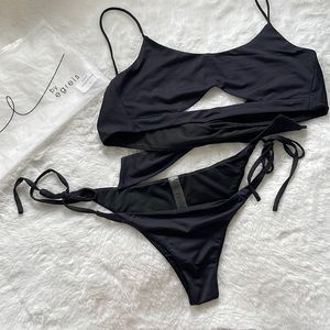 Black two piece swimsuit NWOT